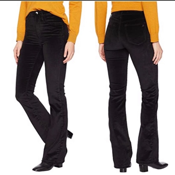 NWT Sam Edelman The Stiletto frayed bootcut high rise Velvet pants - Picture 2 of 12